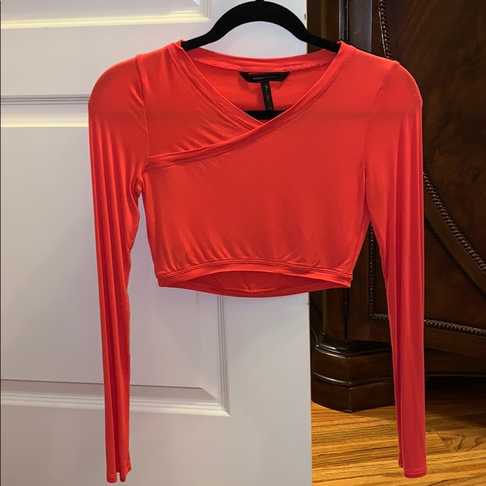 Orange crop top made by BCBG